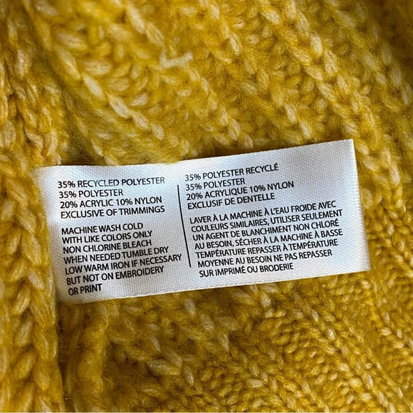 NWT U. S. Polo Assn Chunky Cozy Yellow Preppy Long Sleeve Cardigan Medium - Picture 14 of 15